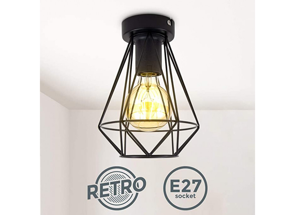 BKL1396 Luxe Retro Zwarte Plafond Lamp