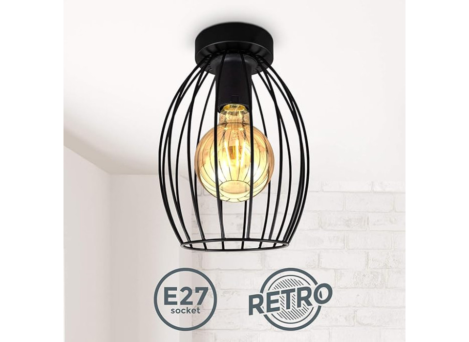 BKL1464 Retro Plafond Pendant Lamp Zwart