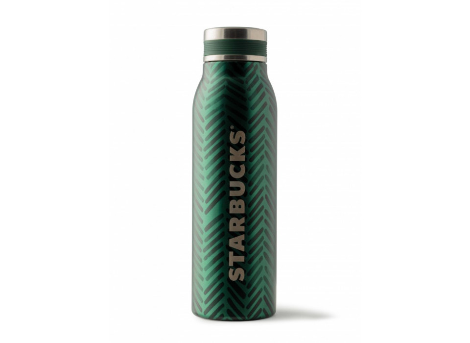 Starbucks SS Bottle Herringbone Green Drinkfles