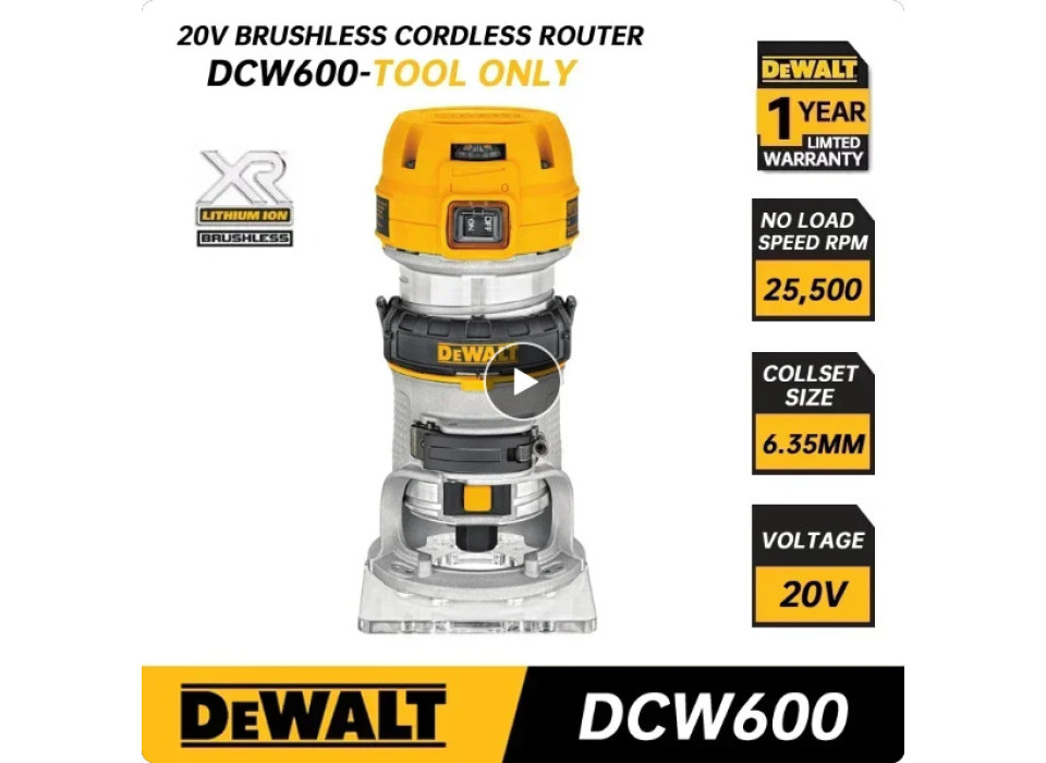 DeWALT DCW600 Accu Kantenfrees/Bovenfrees