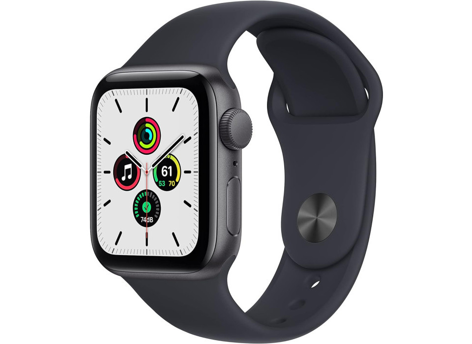 Apple Watch SE GPS 40mm 2021 Space Gray Aluminum case with midnight sport band MKQ13LL/A