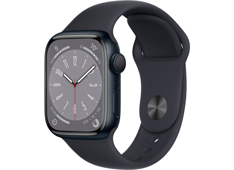 Apple Watch Series 8 GPS 41mm Aluminum Case with Midnight Sport Band - S/M - Midnight