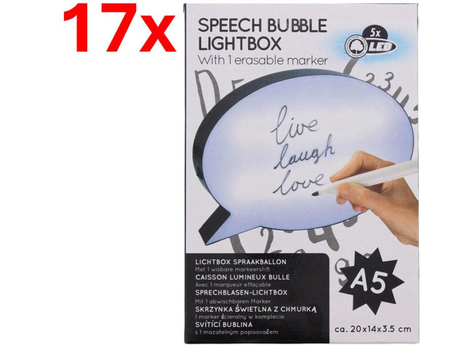 Partij 17x Speech Bubble LED Lightbox