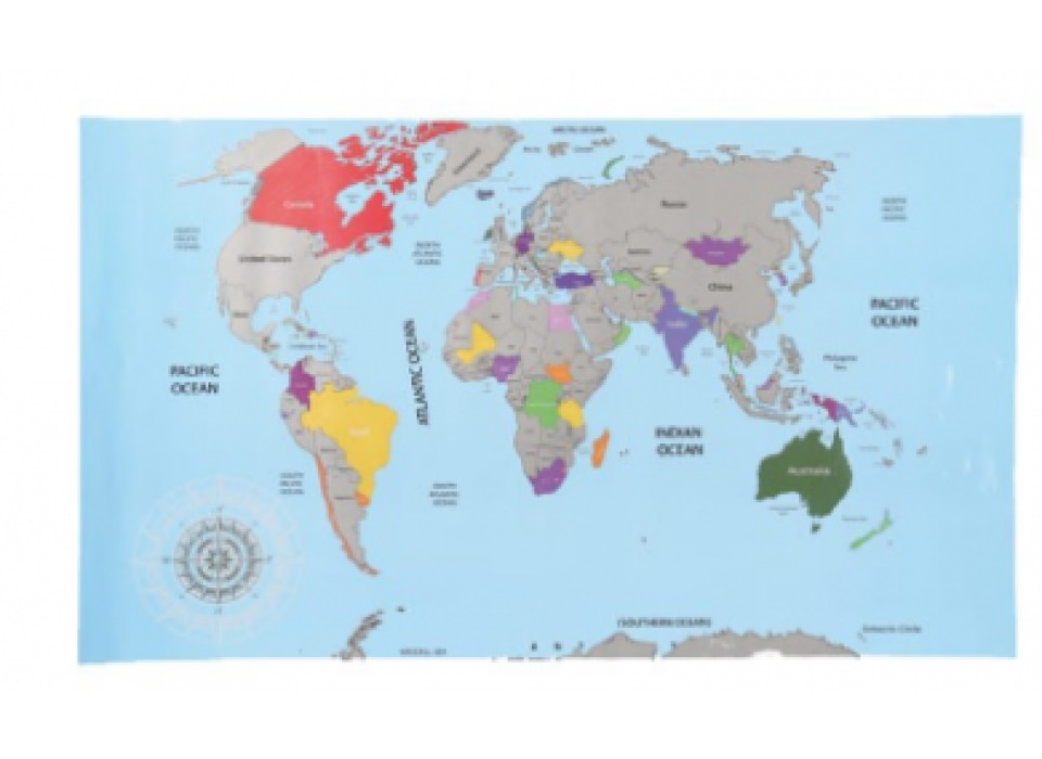 globaal Sada Uitgaand Kras Wereld Kaart |Waar ben jij Geweest? 88x52CM. | JouwVeilingen.nl webshop